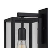 Bowery 1-Light Matte Black Indoor/Outdoor Wall Sconce With Clear Glass Shade