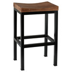 Bare Decor - Bare Decor Kitta Metal Barstool With Solid Wood Seat - Add a touch of modern minimalism to your casual kitchen island or rec room bar. The stool features a natural finished wood seat perched atop a strong black steel base and legs. This bar stool features clean lines and colors that work in virtually any living space.