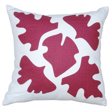 Clovers Linen Pillow, Red