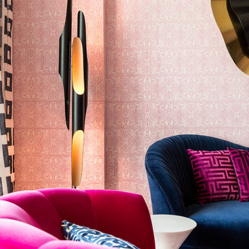 Magenta and Navy Pad Living Room
