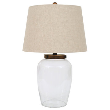 Glass Fillable Table Lamp With Shade