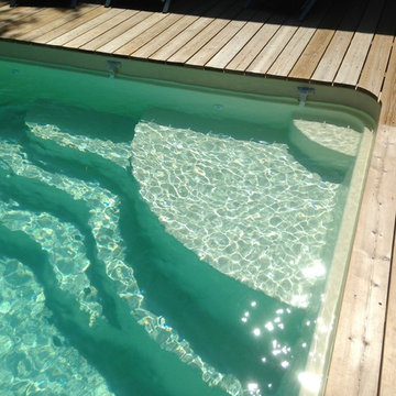 Piscine coque polyester couleur sable
