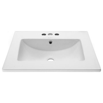 Swiss Madison Ceramic Vanity Top 24" With Three Faucet Holes