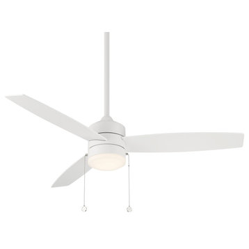 Atlantis Indoor/Outdoor 3-Blade Pull Chain Ceiling Fan 52" Matte White With Kit