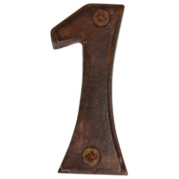 RCH Hardware Iron Vintage Farmhouse House Number, 2.8-Inch, Various Finishes, Ru