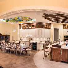 Lights above kitchen island