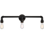 SATCO - Koncept 3-Light Vanity Fixture - Easily renew and refresh your urban or industrial space with a quick yet significant update to your lighting fixtures. Our Koncept 3-Light Vanity Fixture is crafted artfully with industrial materials that will offer any area an eye-catching new source of light. This striking 3-light fixture measures 5 inches wide, 7 inches deep and 7 inches tall and will easily complement your existing industrial home d?cor.
