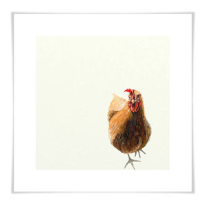 Rooster & Chicken with Spiderwort Wall Art Poster Print Katsushika Hokusai