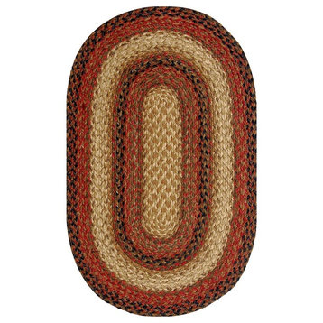 Homespice Decor Russet Jute Braided Rug 20" x 30" (Oval)