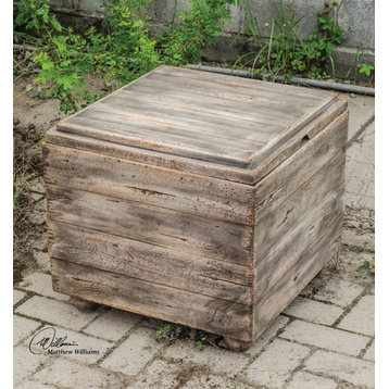 Avner Wooden Cube Table, Natural