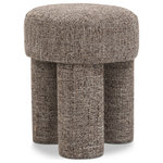 Meridian Furniture - Larson Polyester Upholstered Ottoman/Stool, Brown - Transform your space with the Larson ottoman/stool. Immerse yourself in the rich two-tone polyester fabric, predominantly browna with a white and beige weave, embodying contemporary elegance. This versatile piece seamlessly integrates into any room, providing comfort and style. Whether used as a footrest or an extra seat, the Larson ottoman/stool reflects the perfect fusion of functionality and modern design, making it an impeccable choice for your home.