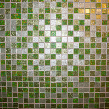 New York Residence: Glittered Green Bathroom