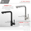 STYLISH Single Handle Pull Down Matte Black Kitchen Faucet