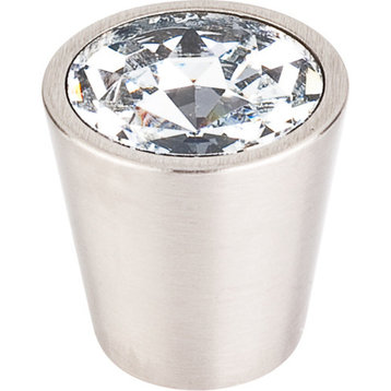 Clear Crystal Center Knob with Brushed Satin Nickel Shell (TKTK135BSN)