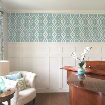 Trellis Allover Stenciled Piano Room