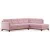 Apt2B Marco 2-Piece Sectional Sofa, Blush Velvet, Chaise on Right