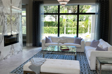 Trendy living room photo in Miami