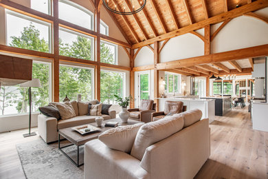 Transitional living room photo in Ottawa