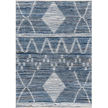 nuLOOM Juanita Handmade Cotton Area Rug, Blue, 5'x8'