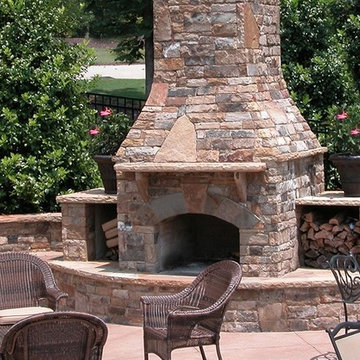 Outdoor Stone Fireplace