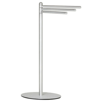 Noli Contemporary 3 Swing Arm Towel Stand, Brushed Aluminum