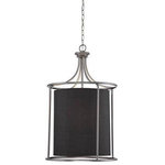 Millennium Lighting - Millennium Lighting 3143-BPW Jackson - Three Light Pendant - Pendants serve as both an excellent source of illumination and an eye-catching decorative fixture Shade Included: YesJackson Three Light Pendant Brushed Pewter Charcoal Fabric Shade *UL Approved: YES *Energy Star Qualified: n/a *ADA Certified: n/a *Number of Lights: Lamp: 3-*Wattage:60w Candle bulb(s) *Bulb Included:No *Bulb Type:Candle *Finish Type:Brushed Pewter