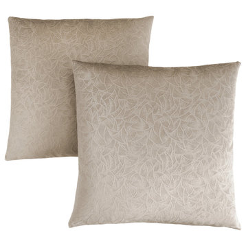 Pillows, Set Of 2, Accent, Sofa, Couch, Bedroom, Polyester, Beige