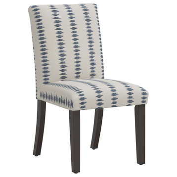 Square Dining Chair With Tapered Legs, Ikat Scribble Slate Oga