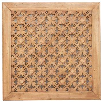 Finely Carved Mongolian Floral Window