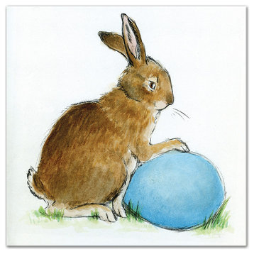 Traditional Easter Bunny Canvas Wall Art, 16"x16"