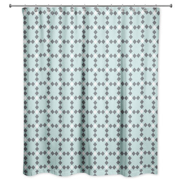 Blue Check Plaid Shower Curtain
