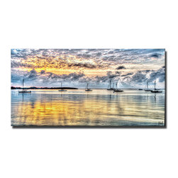 Ready2HangArt - "Boats at Sea" Canvas Art By Bruce Bain - Prints And Posters