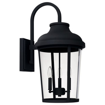 Capital-Lighting Dunbar 3-Light Outdoor Wall Lantern 927032BK, Black