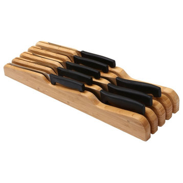 YBM Home In-Drawer Bamboo Kitchen Knife Block Holds 9 Knives