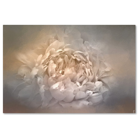 Jai Johnson 'Blushing Silver And Gold Peony' Canvas Art, 32 x 22