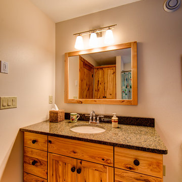 Rustic hickory vanity and granite top