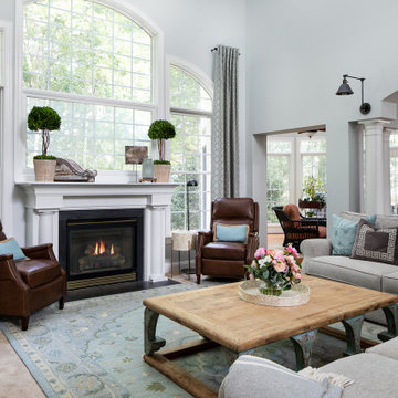 Antique Pediment Over TV Family Room