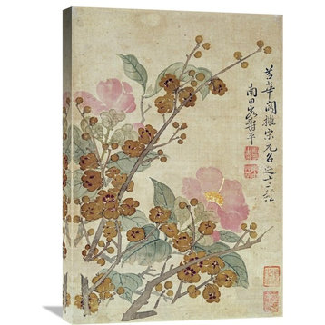 "Plum Blossom and Camellias" Artwork, 20" x 30"