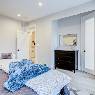 Basement remodel with bedroom space, closet space, living area,Irving