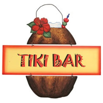 Tropical Concoction Coconut Drink Tiki Bar Plaque Sign