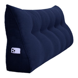 WOWMAX - Wedge Pillow, Headboard Cushion, Reading Pillow, Dark Blue, 59x20x8 - Bed Pillows