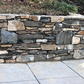 Dry Stacked Field Stone Retaining Wall in AU Park NW Washington DC