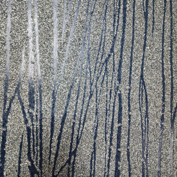 Zebra lines Mica Sparkle Vermiculite navy blue gray metallic Natural Wallpaper, 8.5'' X 11'' Sample