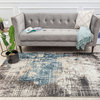 Delmont Midnight Distressed Transitional Black Area Rug, 8'0"X10'0"