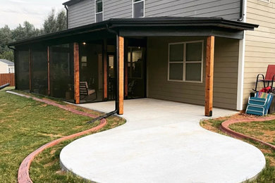 Screened porch with extended patio