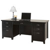 Martin Furniture Tribeca Loft Double Pedestal Wood Executive Desk in Black
