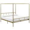 Novogratz Marion Canopy Bed, Full, Gold, King