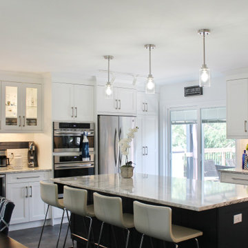Transitional Blue and White Kitchen