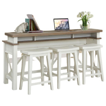 Parker House Americana Modern Everywhere Console With 3 Stools, Cotton