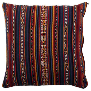 Novica Handmade Cusco Fretwork Alpaca-Blend Cushion Cover